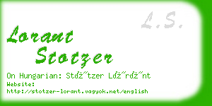 lorant stotzer business card